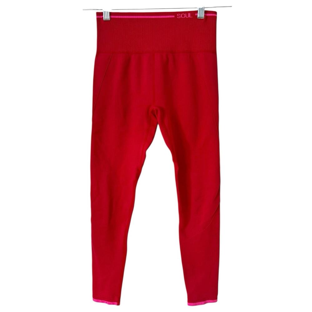 Soul Cycle High Waisted Performance Leggings Red Size Small
